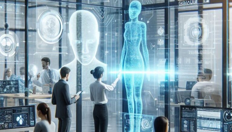 Représentation graphique des impacts possibles de l'IA sur le marché du travail et l'évolution des métiers.